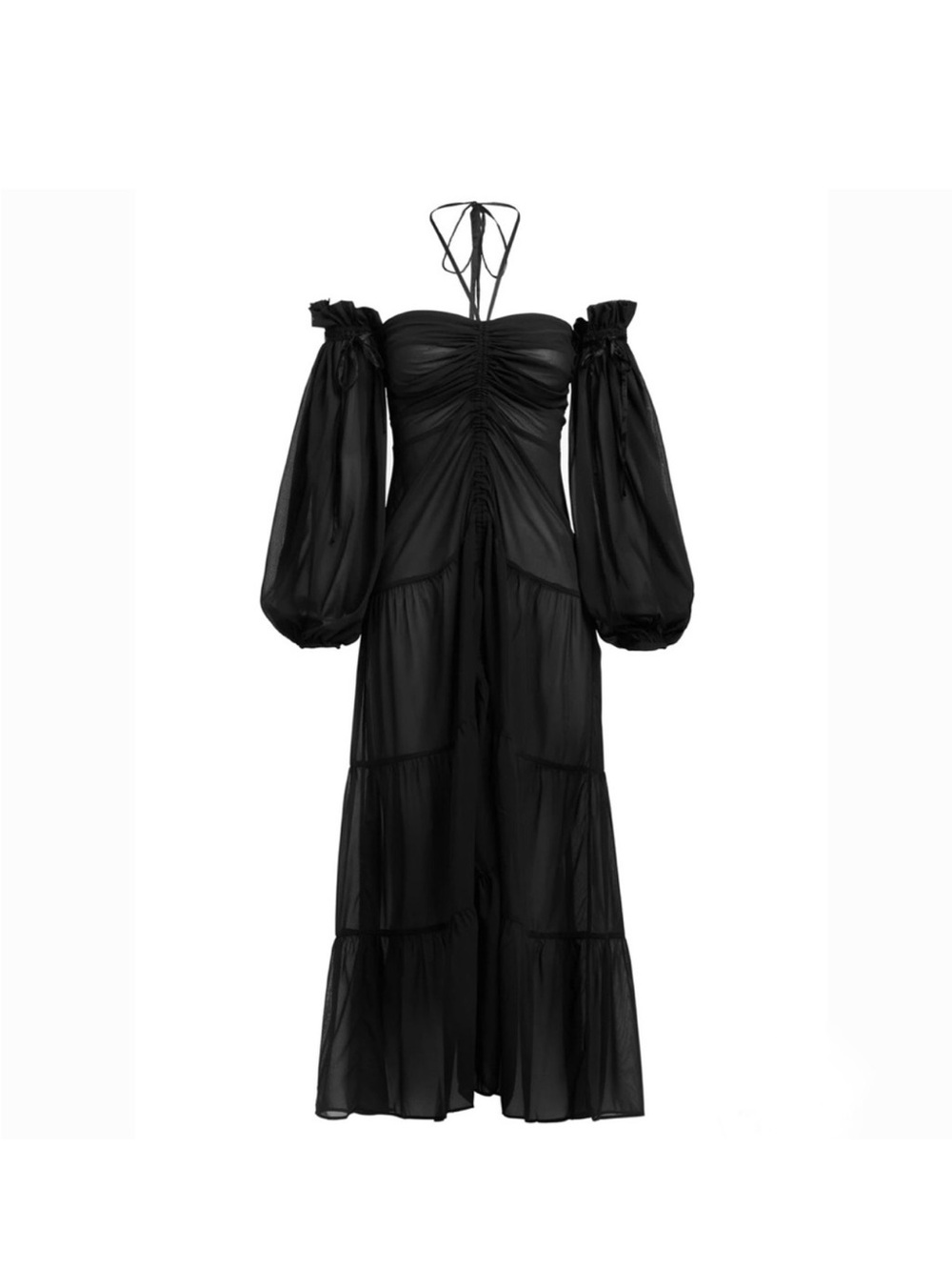 Sleeping with Jacques Bronte Dress Black Silk Maxi NWT Size 0